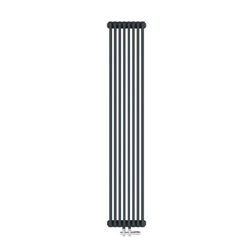 Radiateur Eau Chaude Vertical Acier Anthracite Double Couche 180 × 34,8 Cm 1611 W