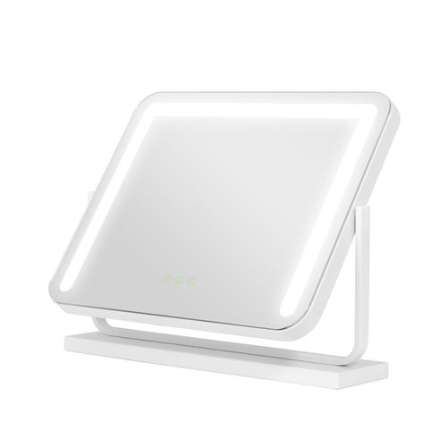 Miroir Maquillage Hollywood Blanc LED 3 Modes Lumière Variable H.60 X L.52 Cm