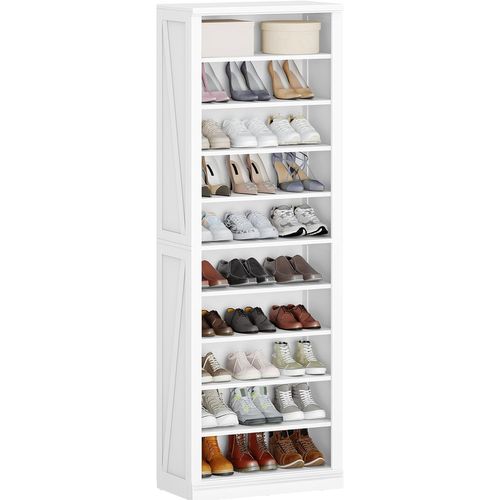 Meuble à Chaussures, Meuble D'entrée Rangement 27-30 Paires, Chambre, Armoire, 30,5 × 62,5 × 181 Cm