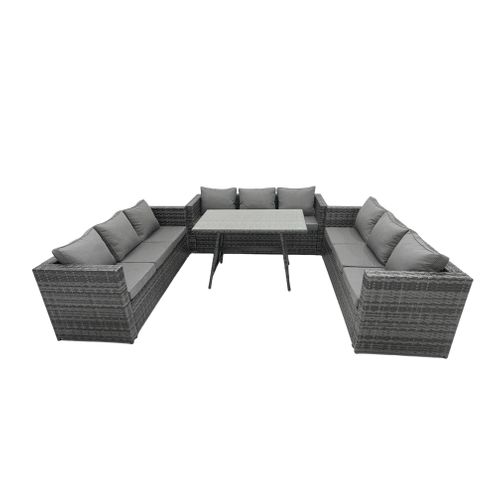 Salon De Jardin Extérieur Avec Table à Manger Oblongue