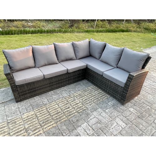 9 Places Salon De Jardin Extérieur En Résine Avec 3 Tabourets Gris Foncé Mixte Right Het