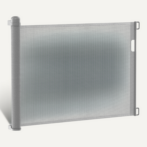 Barrière De Sécurité Rétractable Gris De 180cm - Verrouillage Double à Une Main - Pour Bébé, Enfant