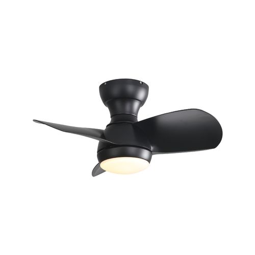 Ventilateur De Plafond 58.4 Cm + LED 18 W, 3 Pales En Abs , Et Télécommande, Noir