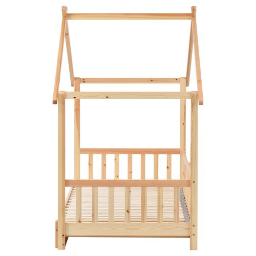 Lit Gigogne Lit Cabane Enfant 90/180 X200, Bois De Pin Massif, Couleur Naturelle