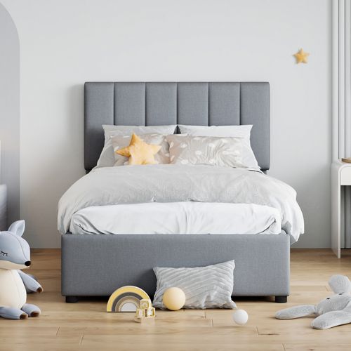 Lit Enfant 90x200 Cm Avec Tête De Lit Papillon Et Leds Intégrées - Blanc Rose, Sommier à Lattes, Tiroir De Rangement