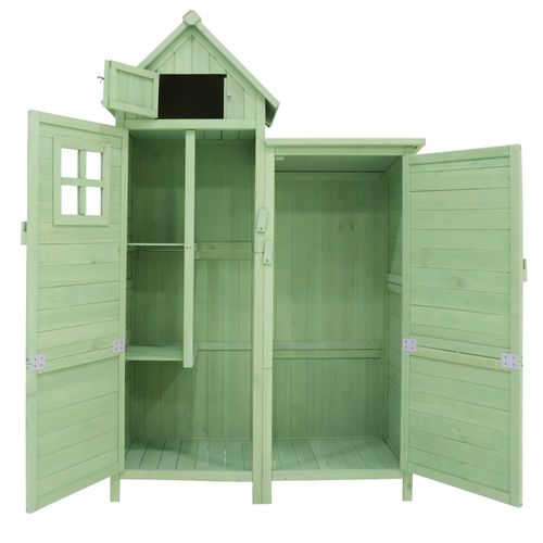 Abri De Jardin,118 X 54 X 173 Cm,bois,vert,toit En Pvc Étanche