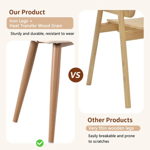 Chaise De Salle à Manger Moderne, Lot De 2 51x54x79cm, Dossier En Rotin, Marron Clair