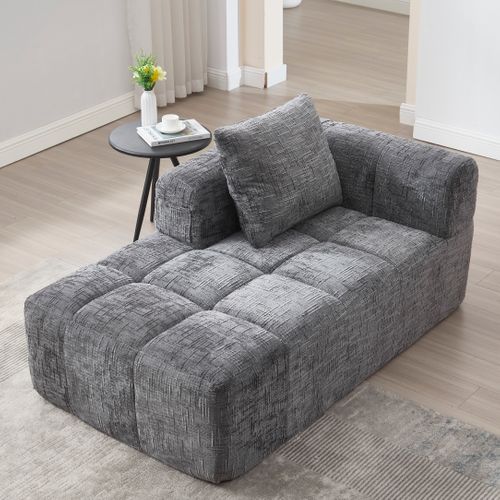 Méridienne Moderne 158 X 90 X 60 Cm, Aucune Installation Requise, 1 Coussin, gris