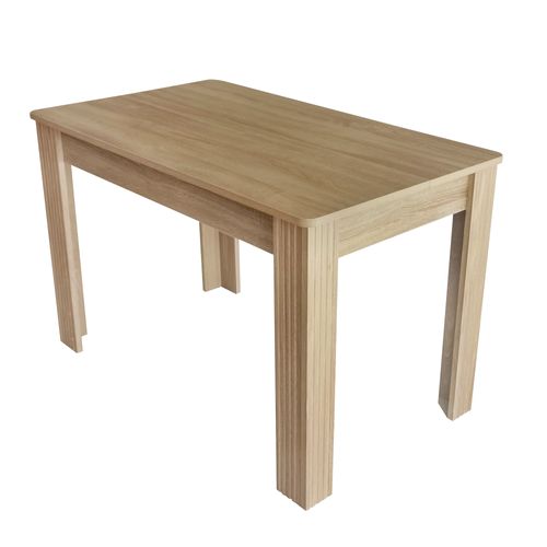 Table à Manger Rectangulaire, Naturel, Décoration Grain De Bois, 116×65×75cm