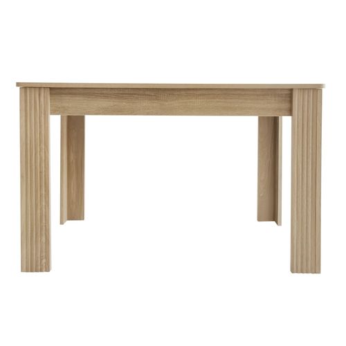 Table à Manger Rectangulaire, Naturel, Décoration Grain De Bois, 116×65×75cm