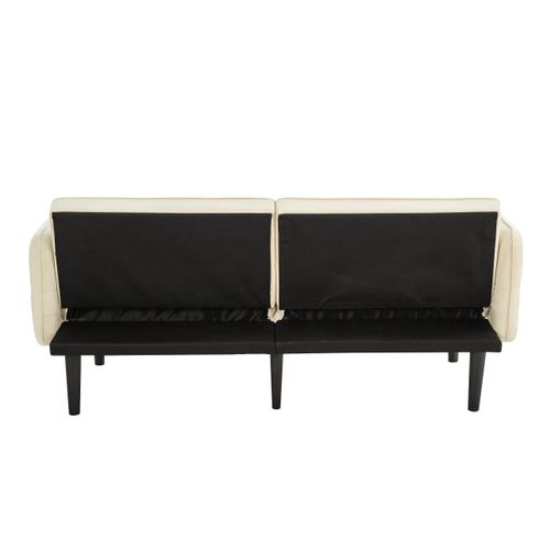 Canapé Convertible 2 Places 176x78x76cm, Banquette Clic Clac 2 En 1, Tissu, Beige