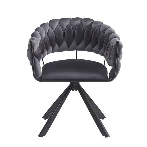 Lot De 2 Chaise De Salle à Manger Grise, Fauteuil En Tissu Velours