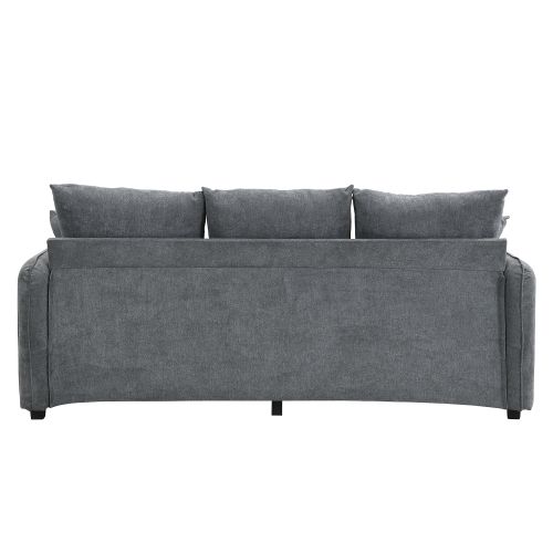 Canapé 3 Places, Canapé D'angle Droit En U Avec 2 Repose-pieds De Rangement, 2 Tiroirs, Gris