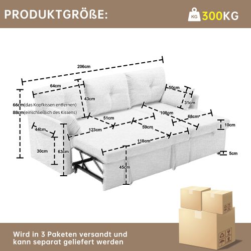 Canapé 3 Places, Canapé D'angle Convertible, Avec Sièges De Rangement, En Velours, Beige
