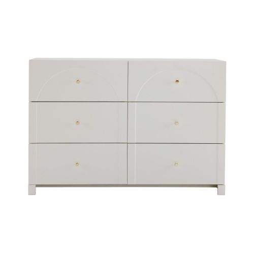 Commode à 6 Tiroirs, Commode Blanche Pour Salon Et Chambre