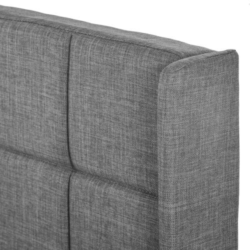 Lit90x200,lit 1 Place,lit Adulte,cadre De Lit,tête De Lit,lin,gris