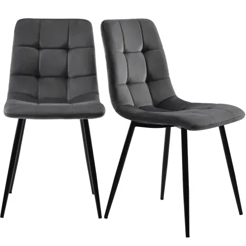 Ensemble Table Et Chaises, Table à Manger Hexagonale Avec Pieds Dorés Et 4 Chaises En Velours Gris