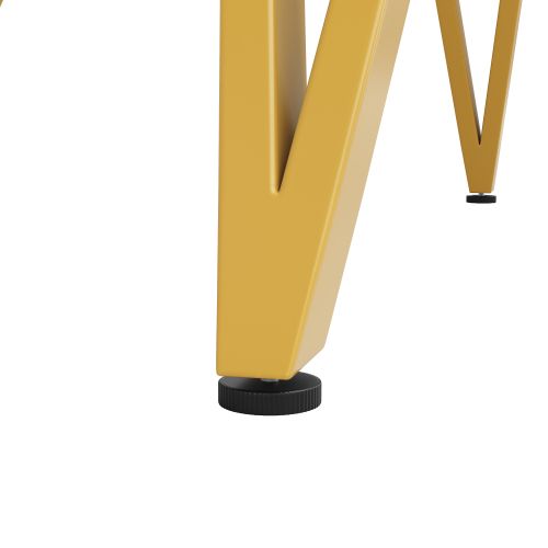 Ensemble Table Et Chaises, Table Ronde En Mdf Avec Pieds En Métal Doré Et 4 Chaises En Lin Gris