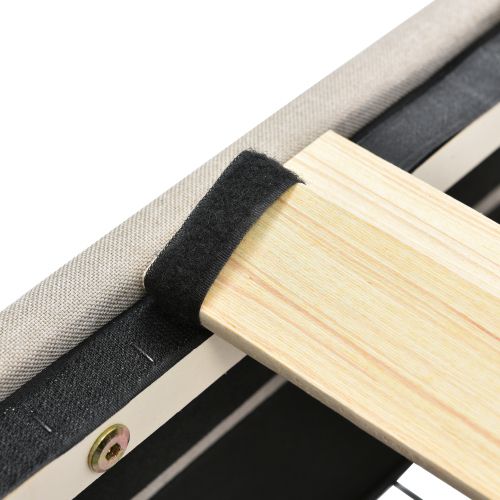 Lit Enfant 90x200 Cm, Lit Simple Avec 2 Tiroirs, Tête De Lit Réglable En Hauteur, En Lin, Naturel