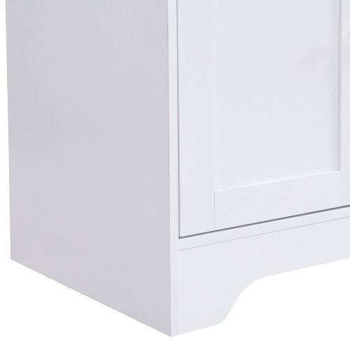 Buffet De Cuisine, Buffet Blanc Et Bois Avec 5 Portes, 3 Tiroirs, Casier à Vin Et Rangement Ouvert
