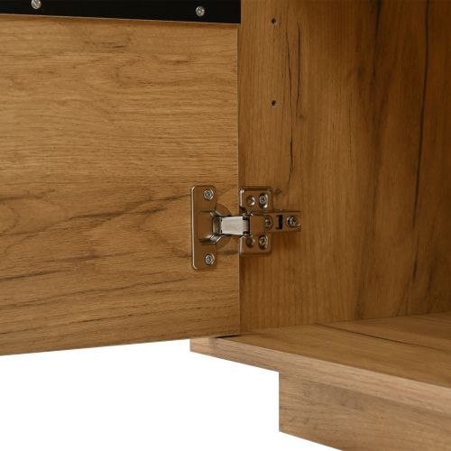 Buffet De Salon, Buffet Bois Avec Étagères Réglables, Sans Poignées