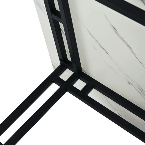 Table à Manger Rectangulaire 120x70 Cm Avec Pieds En Métal Noir