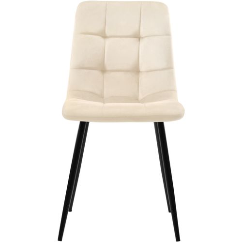 Chaise Salle à Manger Lot De 4 Avec Assise Rembourrée Et Dossier Confortable En Velours - Beige