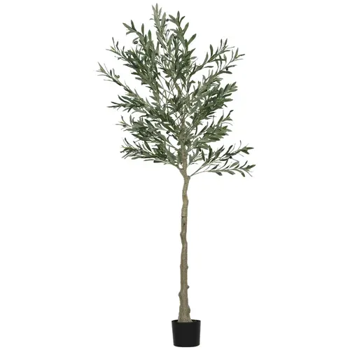 Plante Artificielle, Arbre Olivier 180 Cm Avec Pot, Mousse Et Décorative Pour Salon Et Bureau