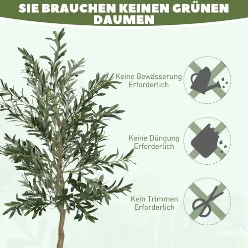 Plante Artificielle, Arbre Olivier 180 Cm Avec Pot, Mousse Et Décorative Pour Salon Et Bureau