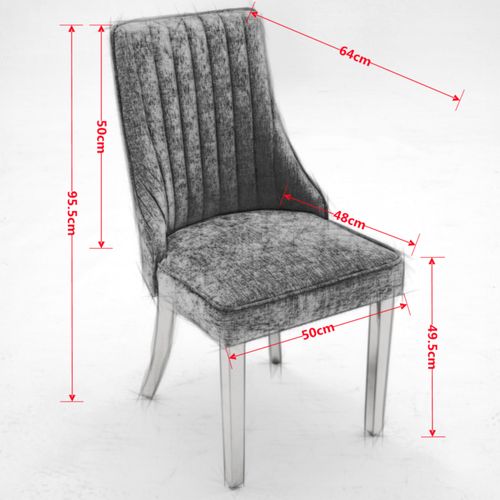 Lot 2 Chaises De Salle à Manger à Dossier Haut En Tissu Chenille Beige Avec Pieds En Métal Dorés