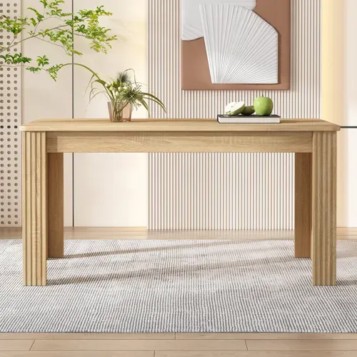 Table De Salle à Manger Effet Bois Chêne Design Moderne, 130 Kg Charge