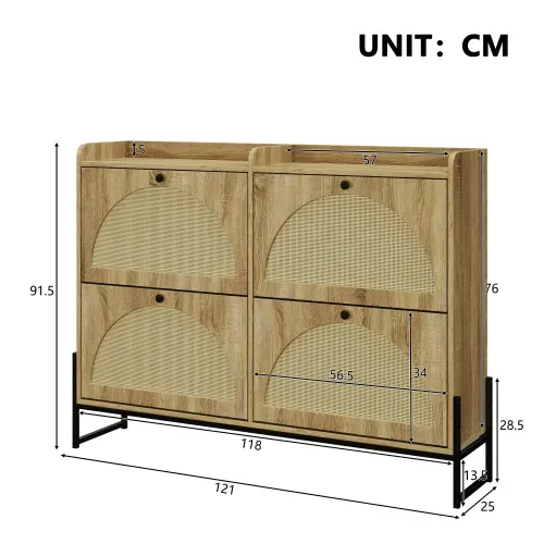 Meuble à Chaussures Bois, Étroit, Avec Étagère à Chaussures Réglable