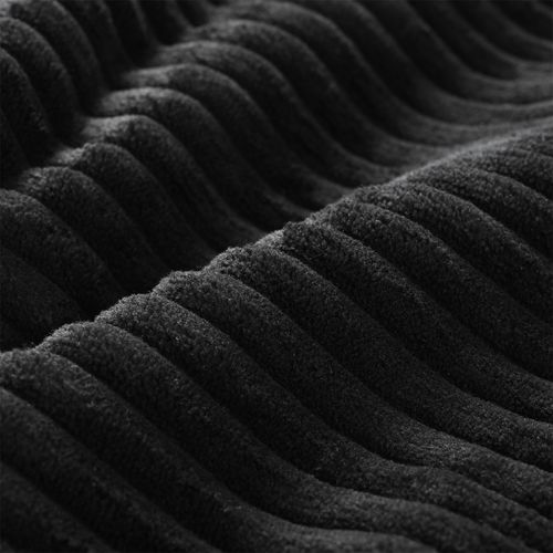 Canapé D'angle Modulable 3 Places, Style Moderne, Coussins Amovibles, Velours Côtelé - Noir