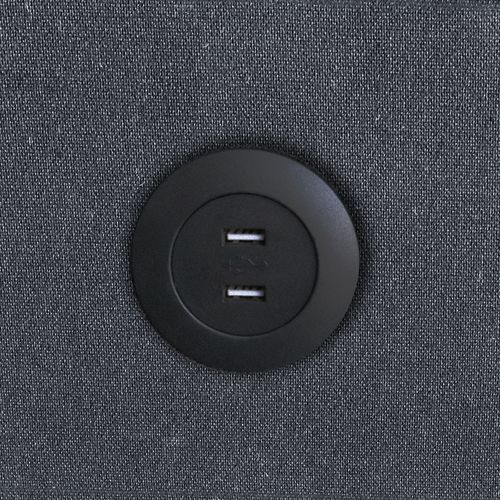 Canapé Convertible 2 Places, Dossier Réglable, Poches Latérales, Toile De Coton - Gris Foncé