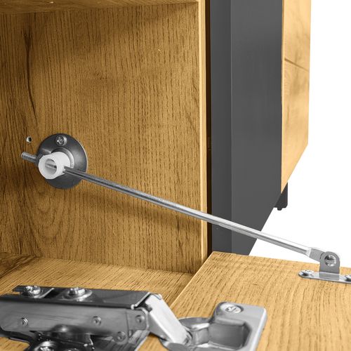 Meuble TV 170*36.5*42cm, Meuble De Salon,3 Compartiments, 3 Portes, 2 Niches, Pb, Gris Et Bois