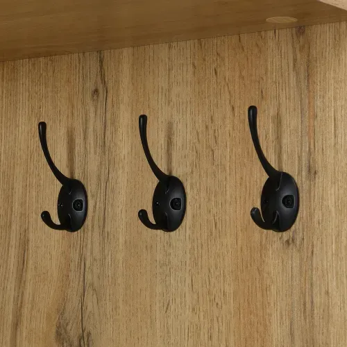 Vestiaire 98,5 x 38 x 191 Cm avec 3 portes, 1 Miroir, Meuble à Chaussures et 1 Tiroir, MDF, Bois