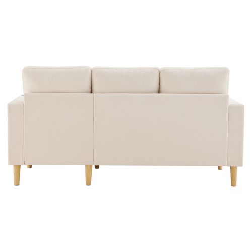 Canapé Avec Coffre 3 Places Avec 2 Coussins, Rangement, 2 Porte-gobelets, Tissu Coton-lin Beige