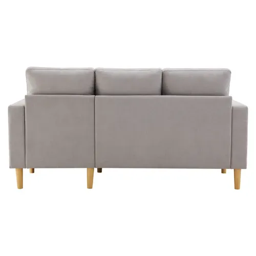 Canapé 3 Places Avec Coffre De Rangement En Coton-lin Gris Clair Avec 2 Coussins Et 2 Porte-gobelets