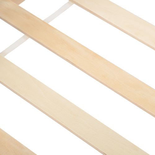 Lit Cabane Enfant 90×200 Cm, Lit Simple Avec Barrière De Sécurité Et Sommier, Pin Blanc