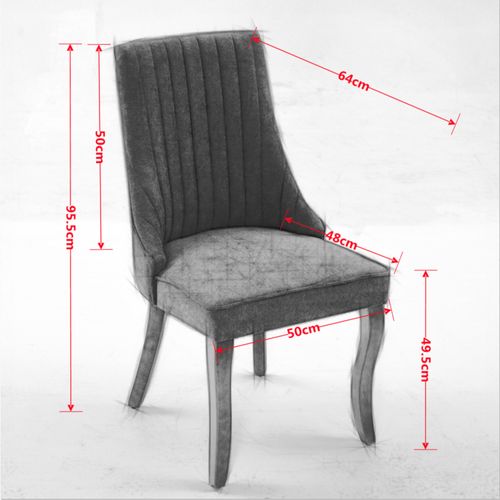 Chaises De Salle à Manger En Chenille 50 X 64 X 95,5 Cm, Lot De 2, Pieds En Bois Massif, Bleu