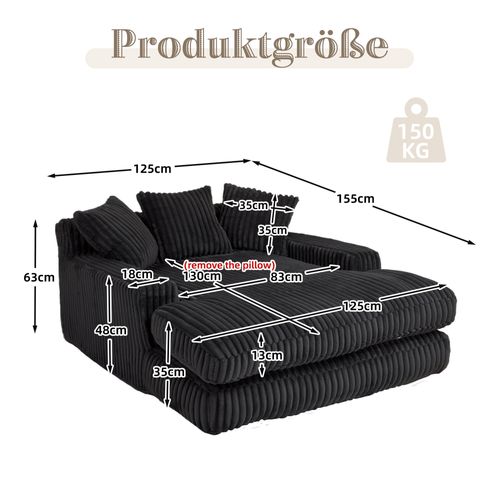 Canapé Enfant Rembourré Moelleux - Housse Lavable, Design Ergonomique, Avec Coussins Ronds, Licorne Barbe à Papa