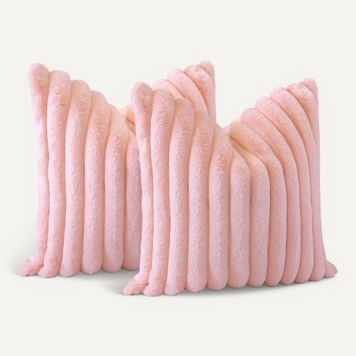 Taie D'oreiller En Velours Rose 45 X 45 Cm - Lot De 2 - Housse Simple Face