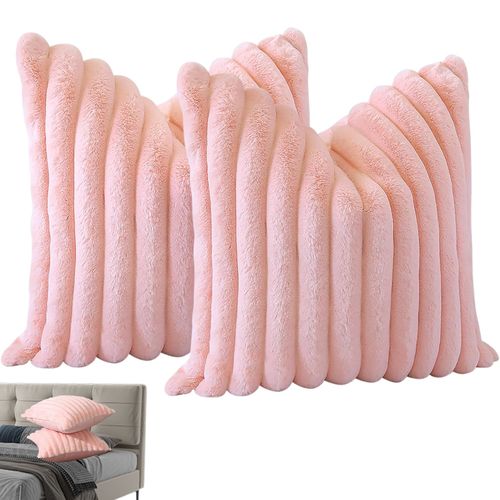 Taie D'oreiller En Velours Rose 45 X 45 Cm - Lot De 2 - Housse Simple Face