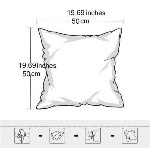 Taie D'oreiller En Velours Noir 50 X 50 Cm - Lot De 2 - Housse Simple Face