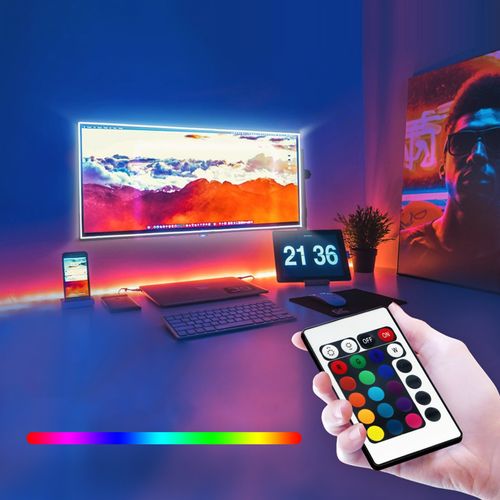 Bande LED 5 M Rgb 5050, Bluetooth Avec Microphone, Contrôle Via Application Mobile, 12v, Kit Musical