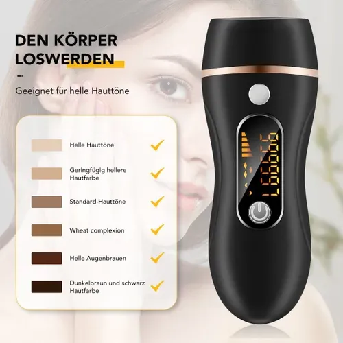 Épilateur Ipl Lumière Pulsée – Épilation Permanente Visage Et Corps, 5 Niveaux