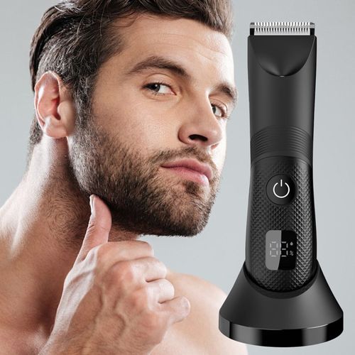 Tondeuse Corps Homme Étanche Ipx7 – Rasoir Intime Avec Lame Céramique Et LED