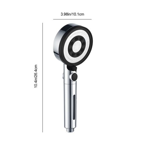 Pommeau De Douche Haute Pression 5 Jets Avec Filtre – Bouton Stop Eau
