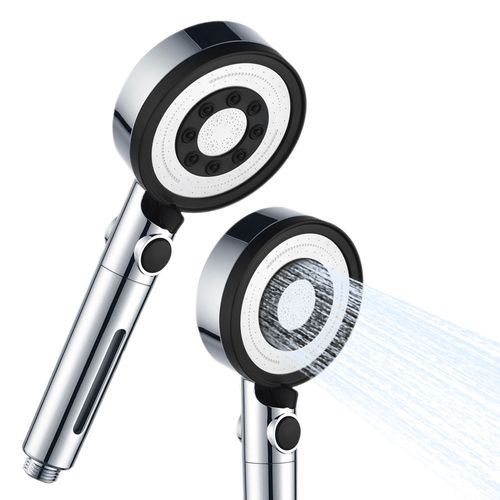 Pommeau De Douche Haute Pression 5 Jets Avec Filtre – Bouton Stop Eau