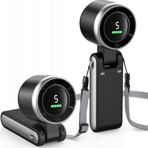 Ventilateur Portable Turbo USB-c - 5 Vitesses, Mini Ventilateur Pliable - Noir